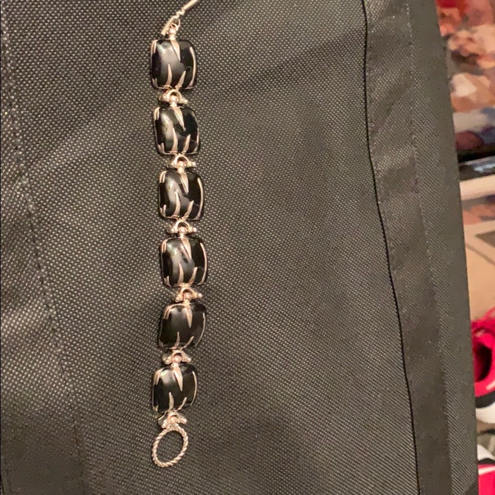 Black and silver bracelet